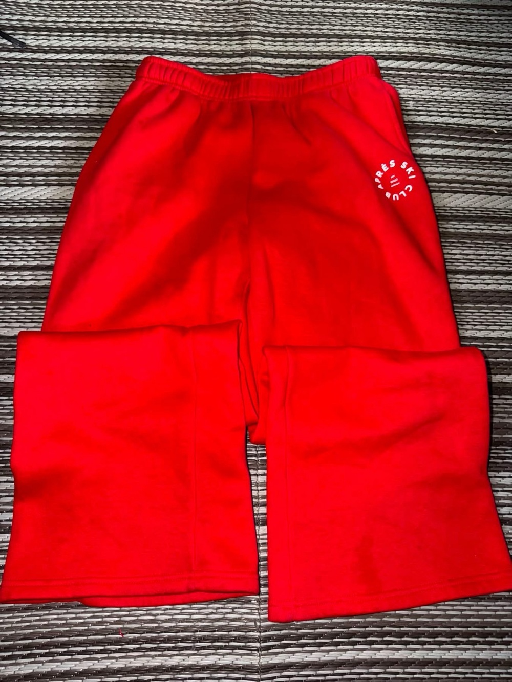 Girls' Red Wide-Leg Track Pants with Logo